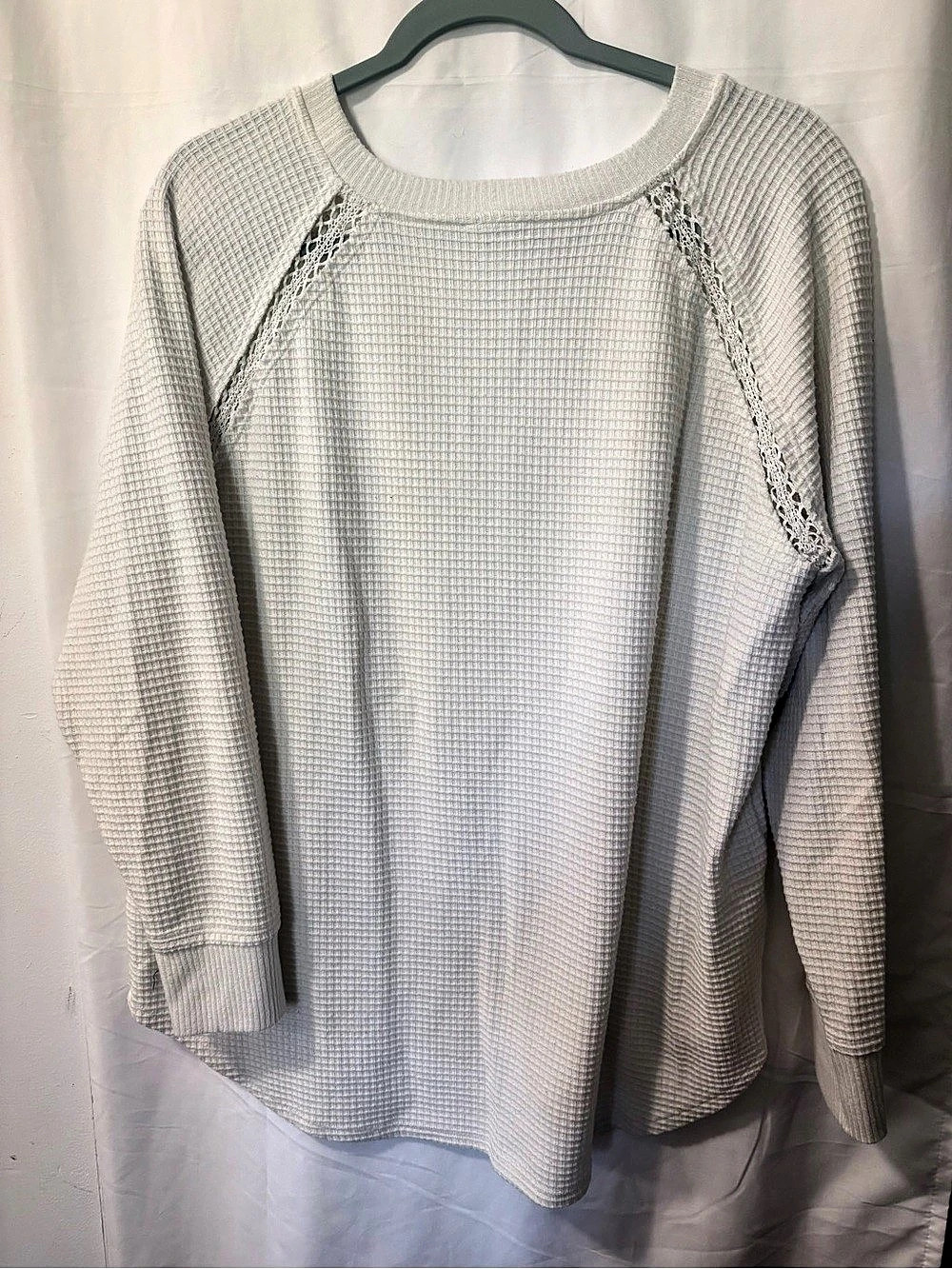 maunces Women’s Waffle Knit Crewneck XXL Like New